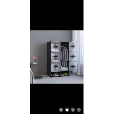 ARMOIRE EN PLASTIQUE AVEC RANGEMENT CHAUSSURE NOIR