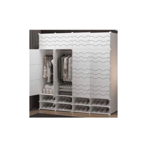 Armoire Plastique 4 Battants avec double range chaussures 2