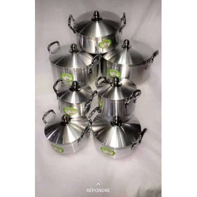 Ensemble de Marmites 7 pièces - Multi-usages - Argent