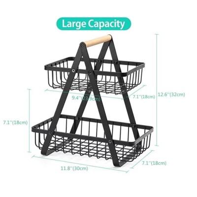 Corbeille à fruits à 2 étages - pour fruits ou légumes