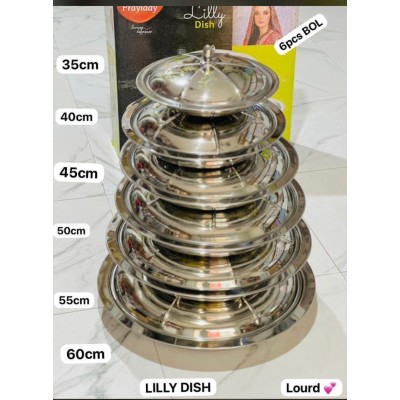 Ensemble Bols - 6Pièces avec Couvercle INOX - 35/40/45/50/55/60CM