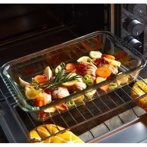 Assiette  en Verre épais Grand Plat de Cuisson rectangulaire