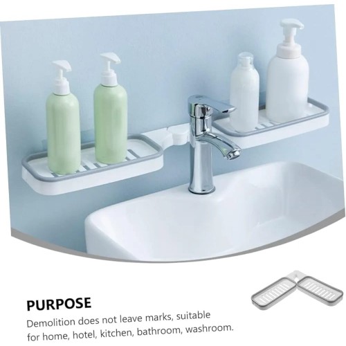 Porte-savon Coin Espace Rotatif Rangement Sans Punch Cuisine Salle de Bain