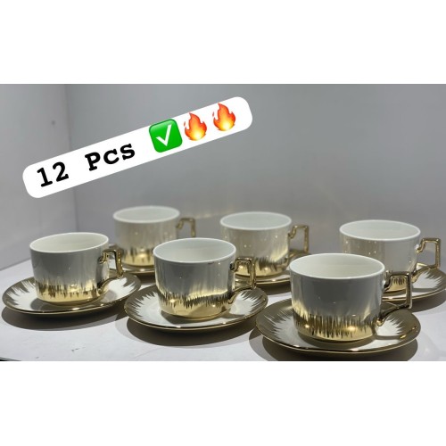 Ensemble 6 tasses avec sous tasses