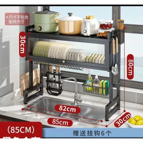 Egouttoir à vaisselle à 2 niveaux en acier inoxydable 2