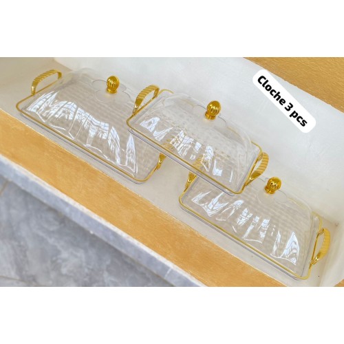 Panier pain ou fruit avec couvert plastique 3pcs 2