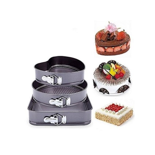 Lot de 3 Moules à Gâteau 24 / 26 / 28 cm - Noir