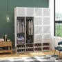 Armoire 4 battants avec double rangement de chaussures - blanche
