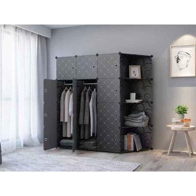 Armoire 4 battants plastique noir