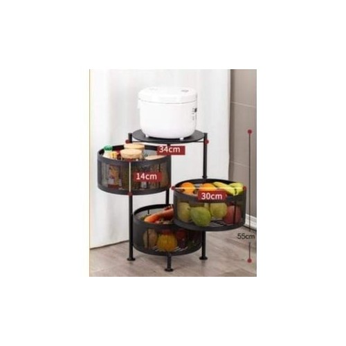 Étagère à Légumes Rotative en fer 3 niveaux