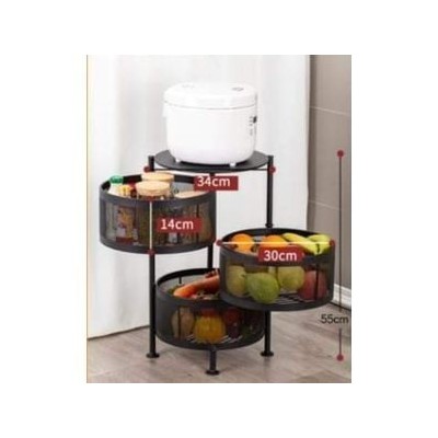 Étagère à Légumes Rotative en fer 3 niveaux