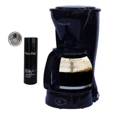 Pack Thermos isotherme 0.45L Noir + Machine à café 1.5L – 800w Noir